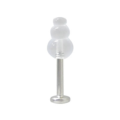 Surgical Steel 16 to 18 Gauge Labret with UV Clear Wave Spike Bead