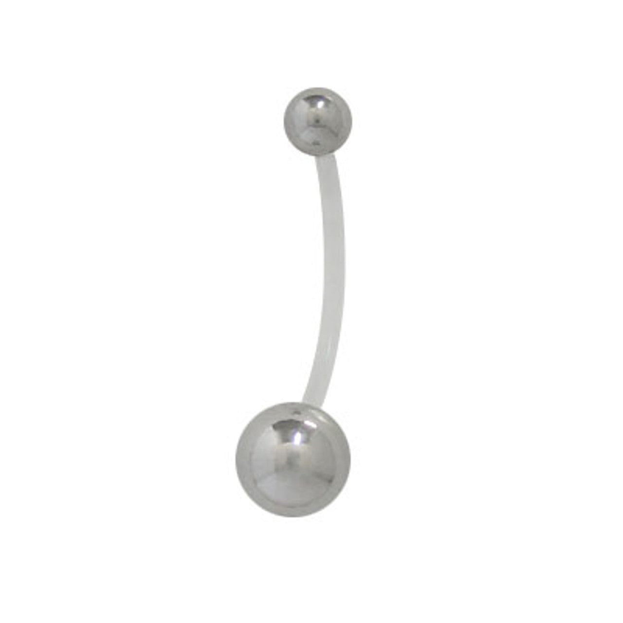 Bio-Flex Long Pregnancy Belly Ring 14 Gauge 13/16" Surgical Steel Ball
