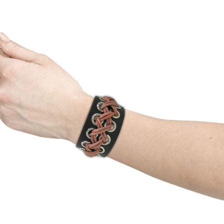 Brown Leather Bracelet with Metal Snaps Adjustable to 8.5 Inch - photo 3