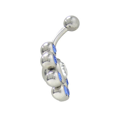 Surgical Steel 14 Gauge Belly Ring with 7 Jewel Design - photo 2