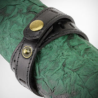 Black Leather Double Wrap Bracelet with Surgical Steel - photo 2