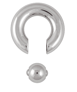 Surgical Steel 2 to 00 Gauge Captive Bead Ring with Spring Action Bead - photo 2