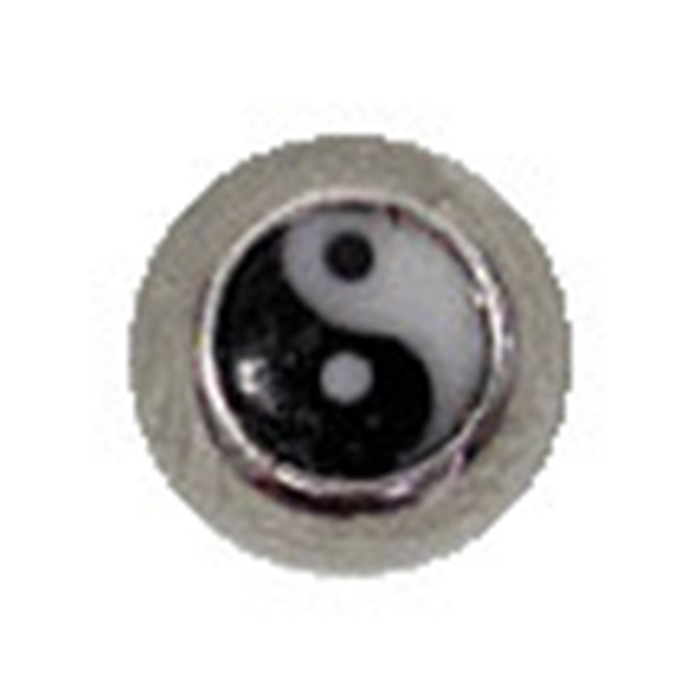 Surgical Steel Internally Threaded Yin Yang Logo Bead - 5mm 6mm