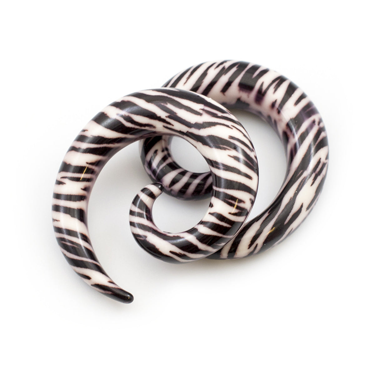 Acrylic 6, 0 & 00 Gauge Zebra Spiral Tapers - Pair - photo 4