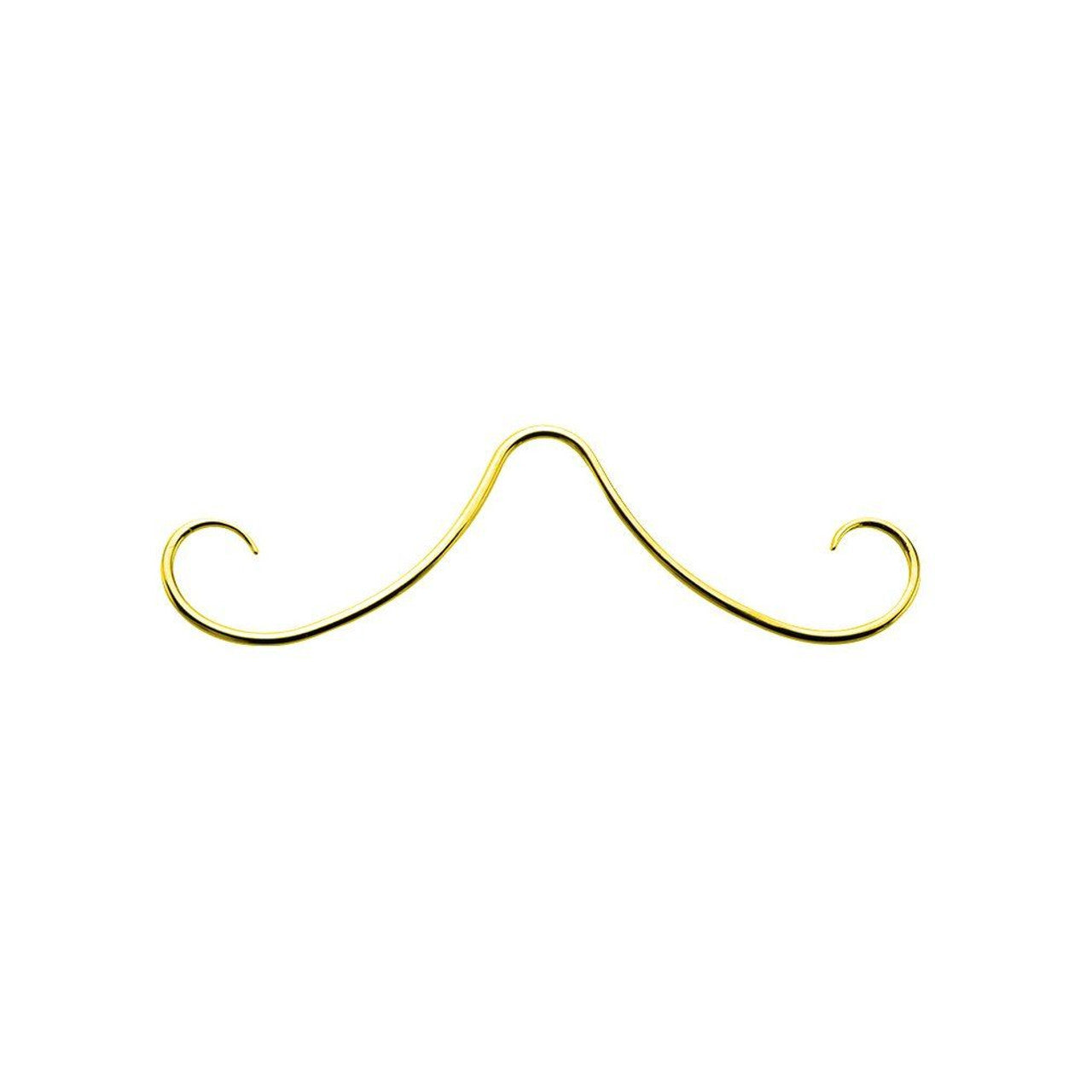 Surgical Steel Curly Mustache Septum Ring 16 or 14 Gauge 2-3/4" Long