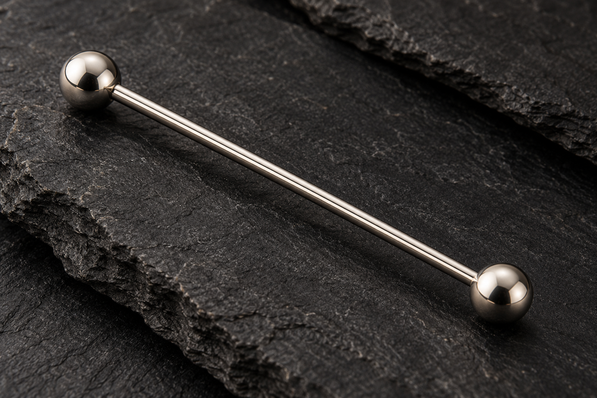 Body jewelry rings and metal closures in a studio composition