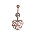 Rose Gold Ion Plated Surgical Steel 14 Gauge Belly Button Ring