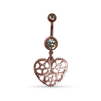 Rose Gold Ion Plated Surgical Steel 14 Gauge Belly Button Ring