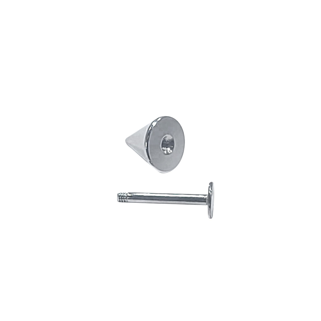 Surgical Steel 16 Gauge Flat Back Labret Large Spike
