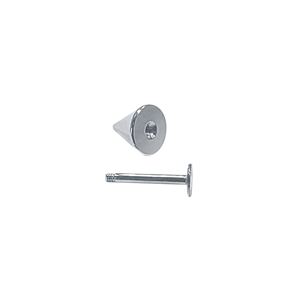 Surgical Steel 16 Gauge Flat Back Labret Large Spike