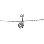 Surgical Steel CZ Heart Belly Chain Belly Button Ring