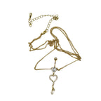 Gold Plated Surgical Steel Belly Chain with Heart CZ Dangle Charm