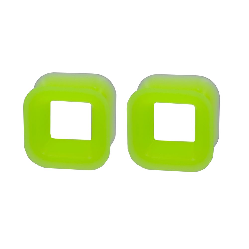 Green Silicone Square Ear Tunnels 7/16 Inch 11mm - Pair