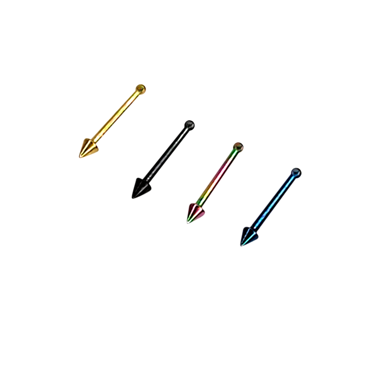 Titanium 20 Gauge Nose Bone Stud with Anodized Spike