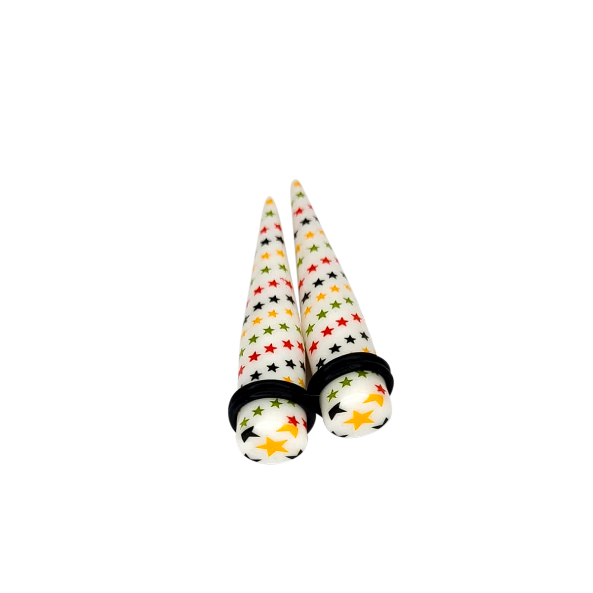 Acrylic Rasta Color Stars Ear Tapers