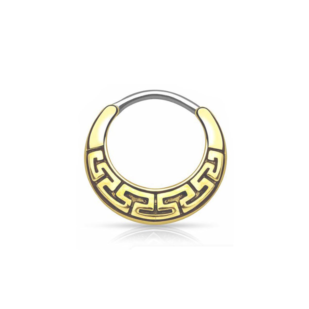Surgical Steel 16 Gauge Septum Clicker with Tribal Design - photo 3