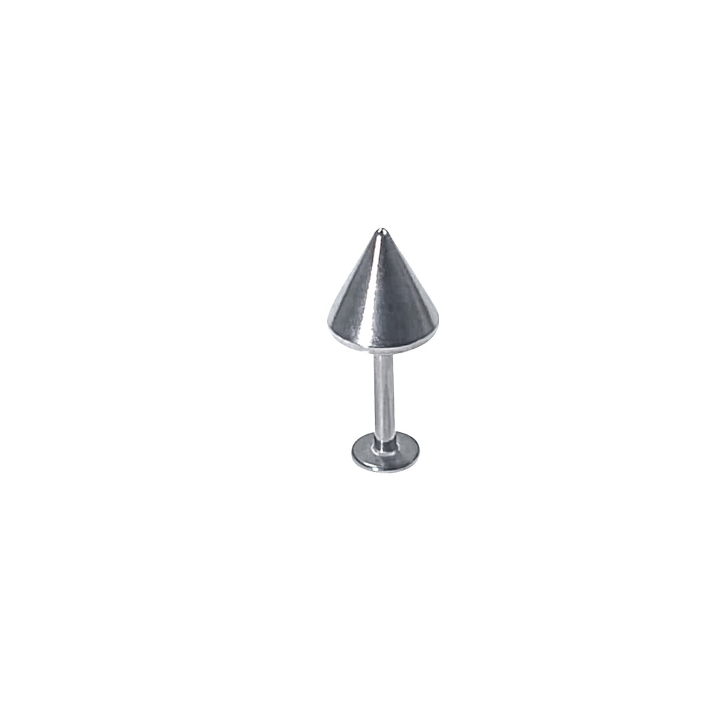 Surgical Steel 16 Gauge Flat Back Labret Large Spike