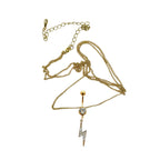 Gold Plated Surgical Steel Belly Chain with CZ Lightning Bolt Charm