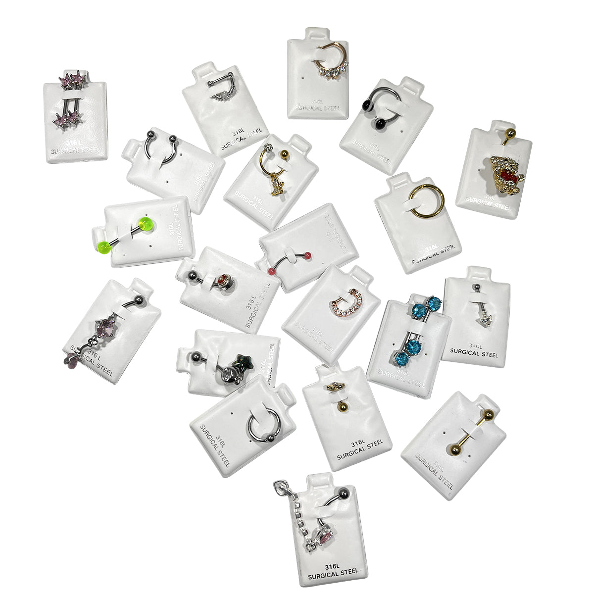 Surgical Steel Wholesale Display Case Refill Assortment with Pads