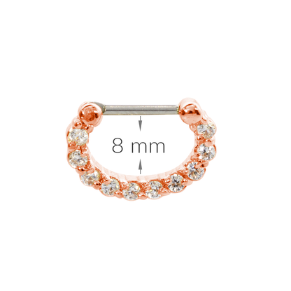 Surgical Steel 16 Gauge Septum Clicker with Multiple Clear CZ Gems - photo 7