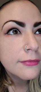 .925 Sterling Silver 22 Gauge Self Bending Clear Gem Nose Hoop