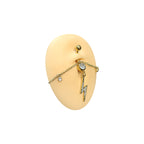 Gold Plated Surgical Steel Belly Chain with CZ Lightning Bolt Charm