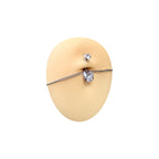 Surgical Steel CZ Heart Belly Chain Belly Button Ring