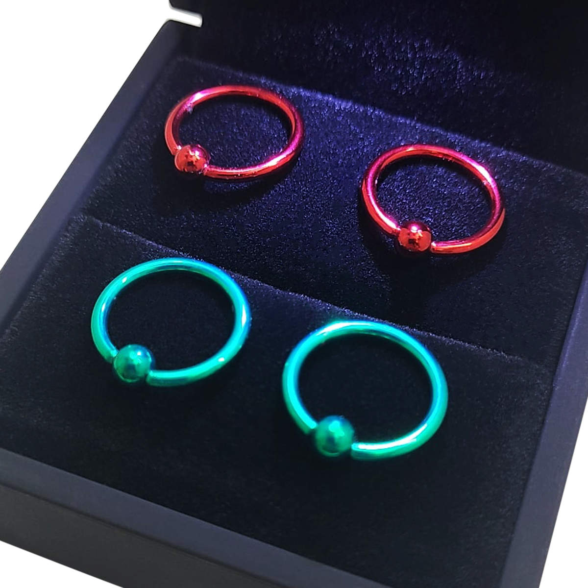 Surgical Steel Black Captive Bead Nipple Ring Hoop
