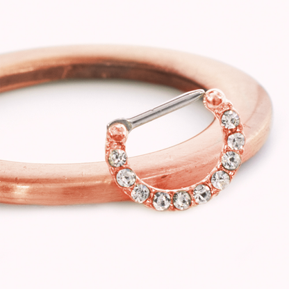Surgical Steel 16 Gauge Septum Clicker with Multiple Clear CZ Gems - photo 8