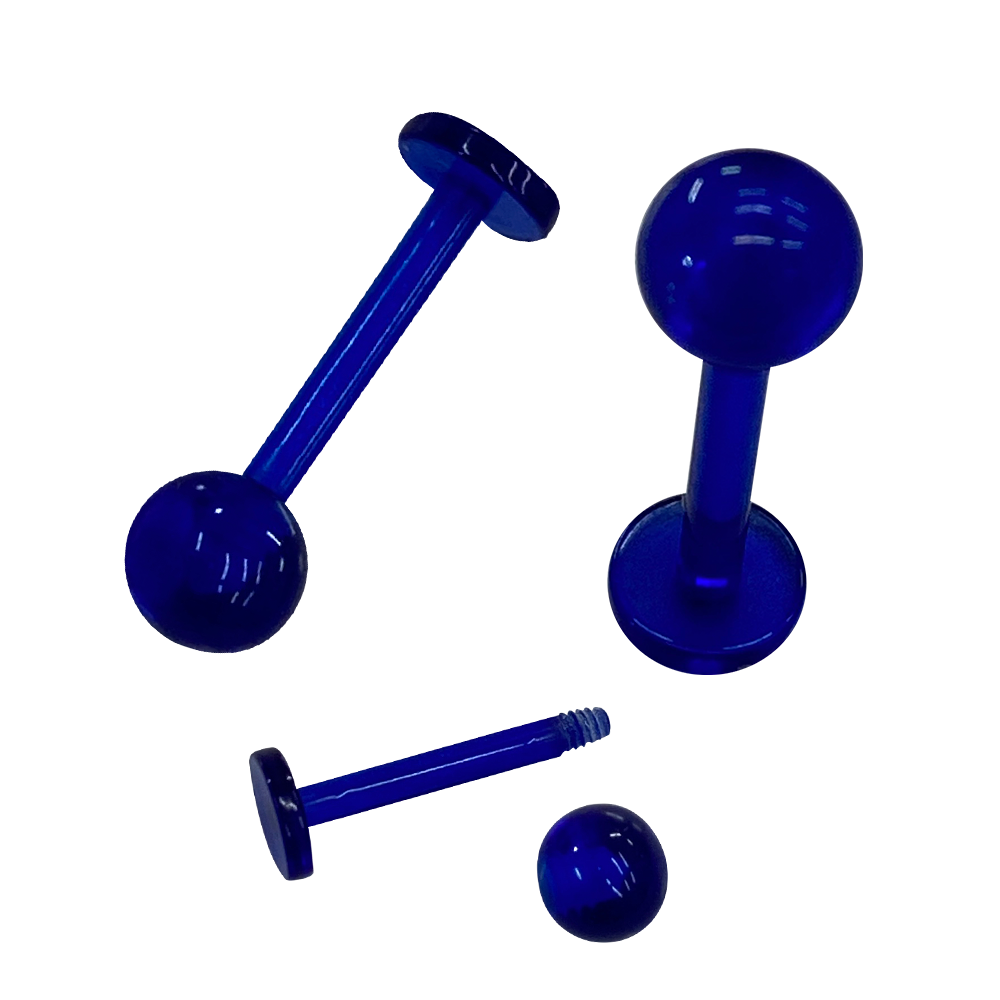 Acrylic 14 Gauge Hypoallergenic Labret Stud 10mm