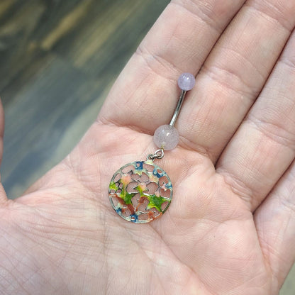 Surgical Steel or Titanium Belly Ring 14G 11mm with UV Star Charm - photo 6