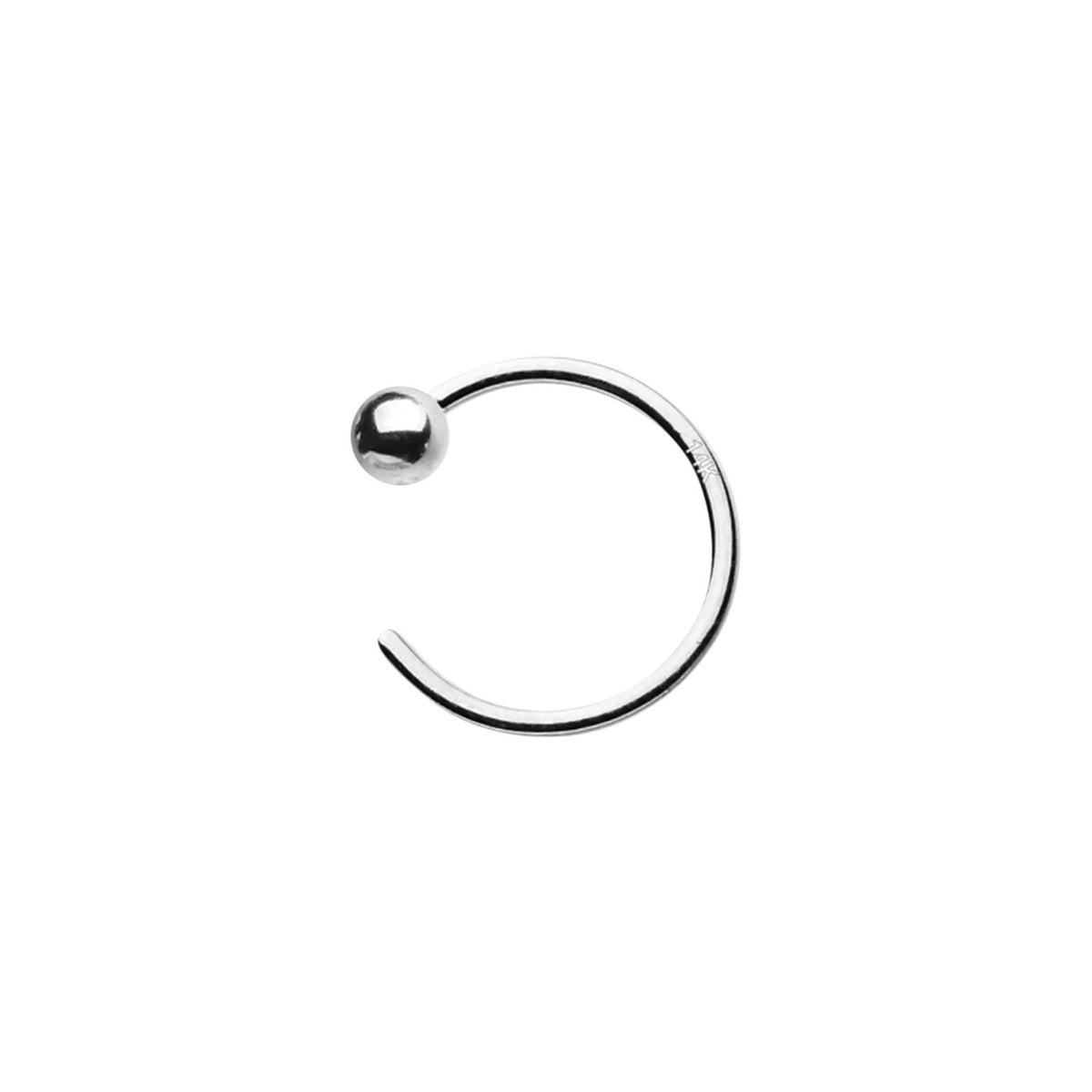 14 Karat Solid Gold Nose Ring Hoop 20 Gauge 8 mm Round End - Kruelty - Photo 4