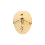 Gold Plated Surgical Steel Belly Chain with CZ Lightning Bolt Charm