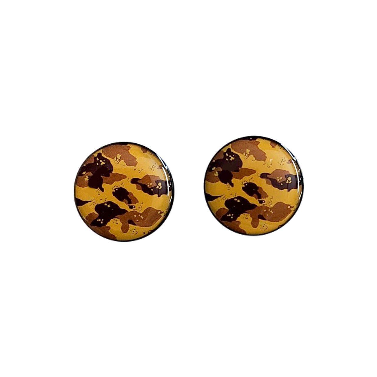 Acrylic Double Flared Plug Ear Screw Fit 8 - 1" Gauge Brown Camouflage