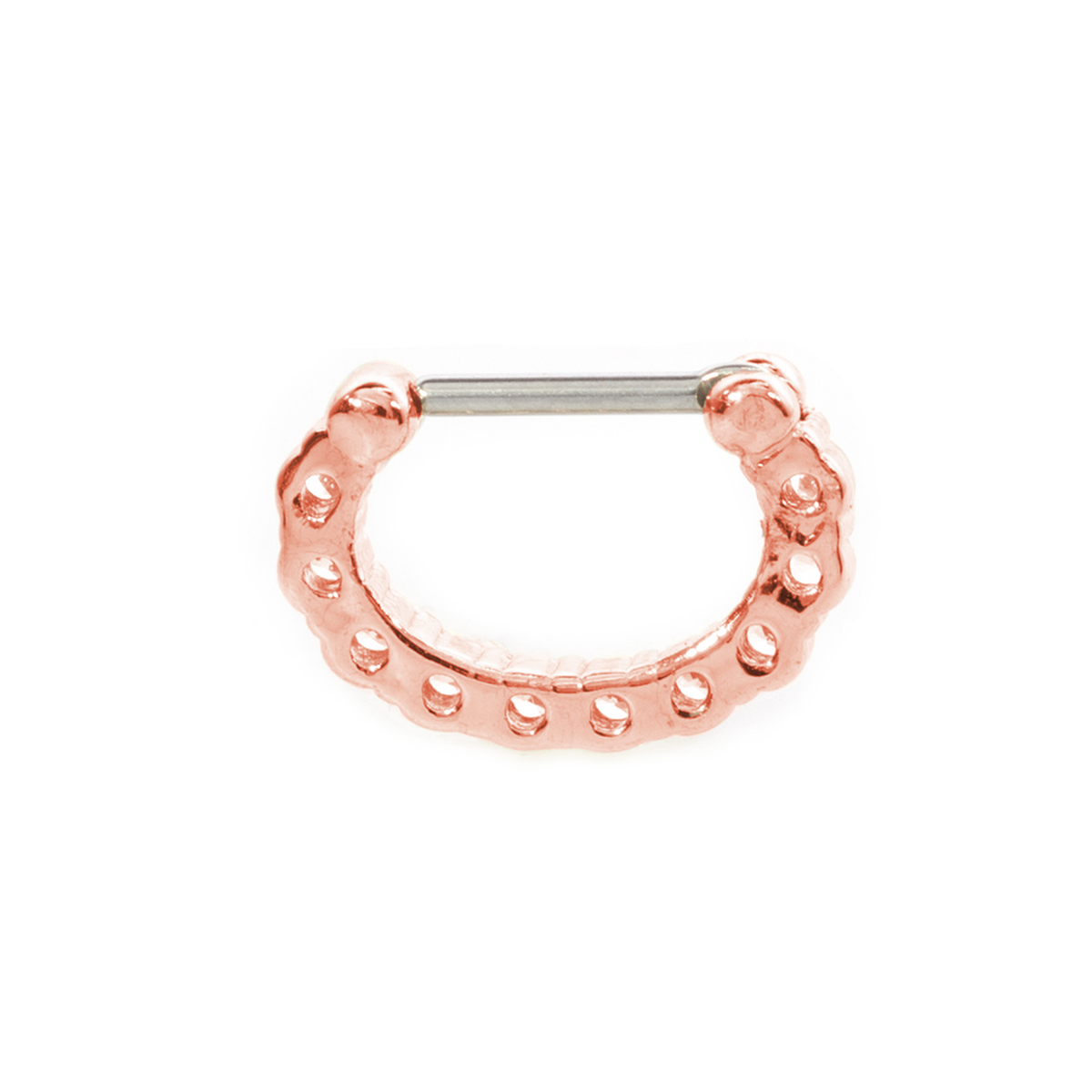 Surgical Steel 16 Gauge Septum Clicker with Multiple Clear CZ Gems - photo 6