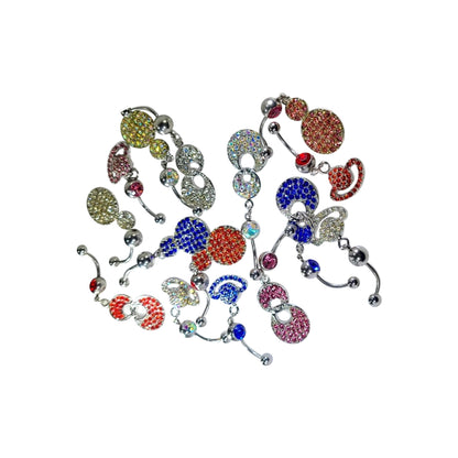 Surgical Steel Geometric CZ Belly Button Rings 14 Gauge 11mm - 5 Pack - photo 3
