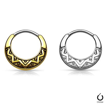 Surgical Steel 16 Gauge Two Tone Dotted Septum Clicker Hoop