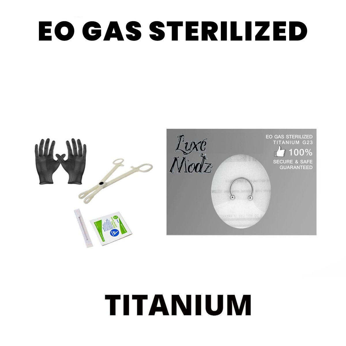Titanium 16 Gauge Horseshoe Sterilized Piercing Kit