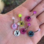 Surgical Steel 14 Gauge Assorted Belly Button Rings - 6 Pack