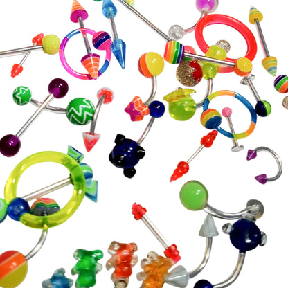Surgical Steel Assorted Body Jewelry Mix - 100 Pack