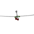 Surgical Steel Red CZ Belly Chain Belly Button Ring