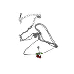 Surgical Steel Red CZ Belly Chain Belly Button Ring