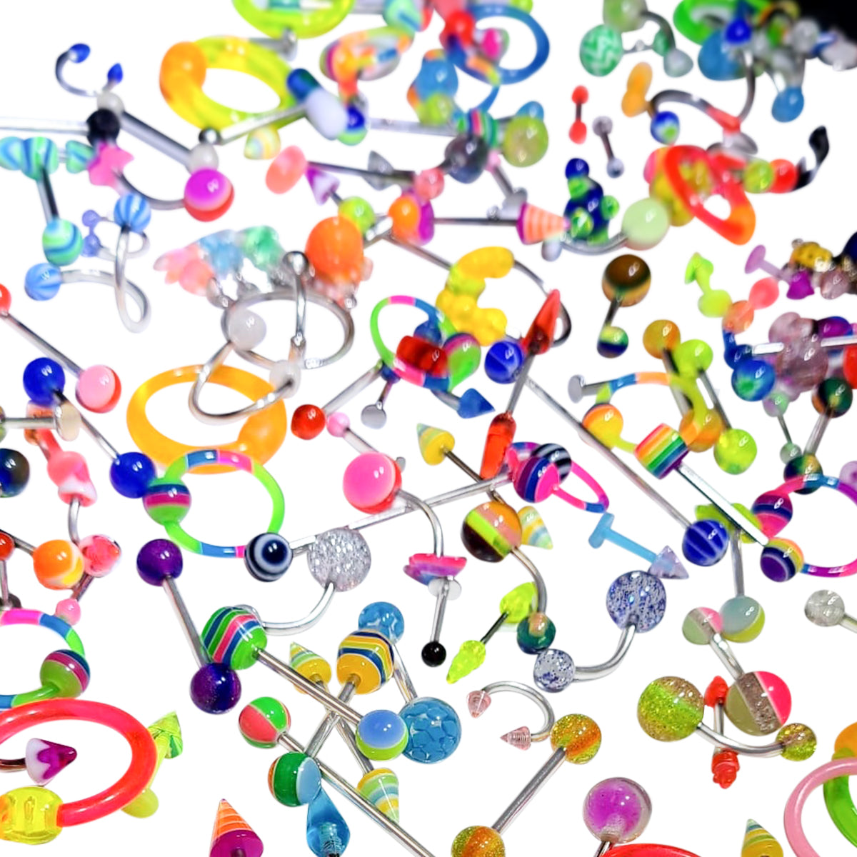Surgical Steel Assorted Body Jewelry Mix - 100 Pack