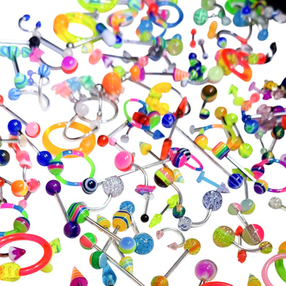 Surgical Steel Assorted Body Jewelry Mix - 100 Pack
