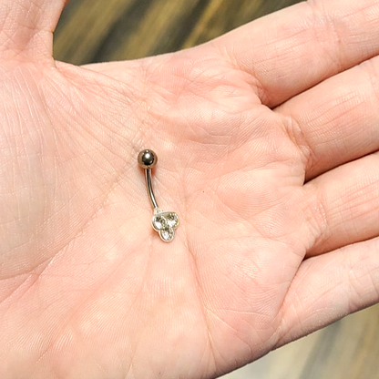 Titanium 14 Gauge Belly Ring with Triple Jewel Design - photo 8
