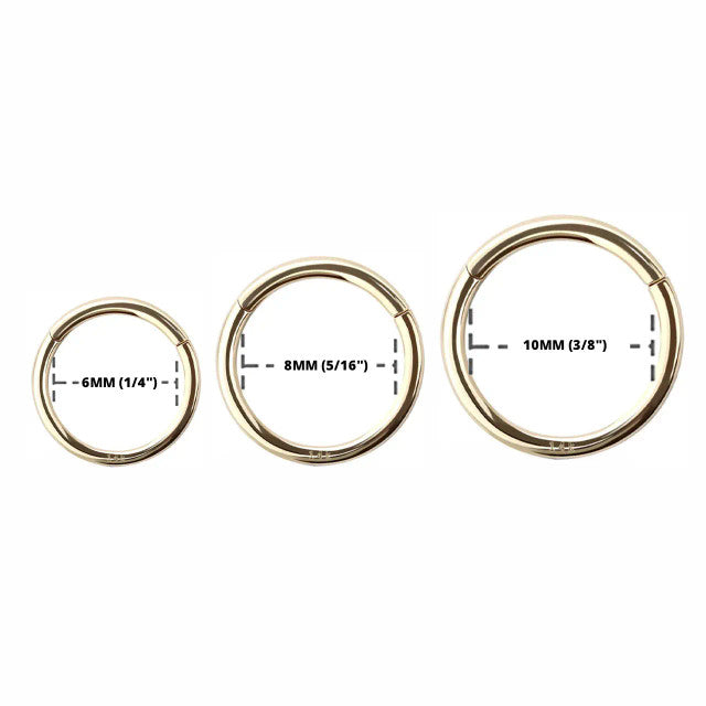 14 Karat Solid Gold Hinged Segment Ring 20 18 & 16 Gauge Seamless Hoop - Kruelty - Photo 5