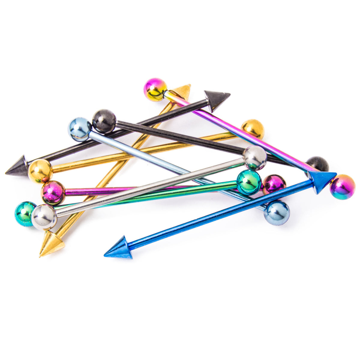 Surgical Steel Straight Industrial Barbell 14 Gauge 1-1/2" - 10 Pack - Kruelty
