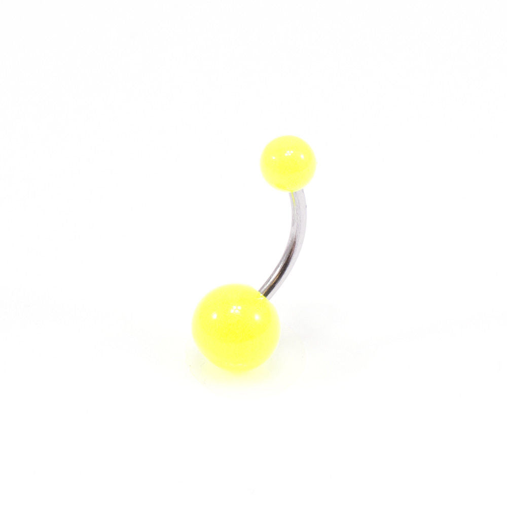 Surgical Steel 14 Gauge Glow in the Dark Belly Rings - 10 Pack