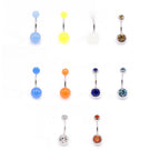 Surgical Steel 14 Gauge Glow in the Dark Belly Rings - 10 Pack