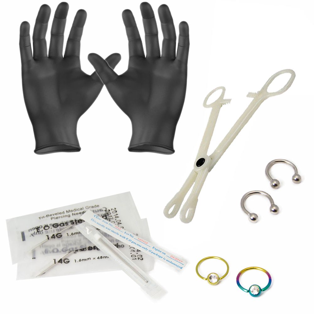 Surgical Steel LionGothic Piercing Kit - 10 Pack